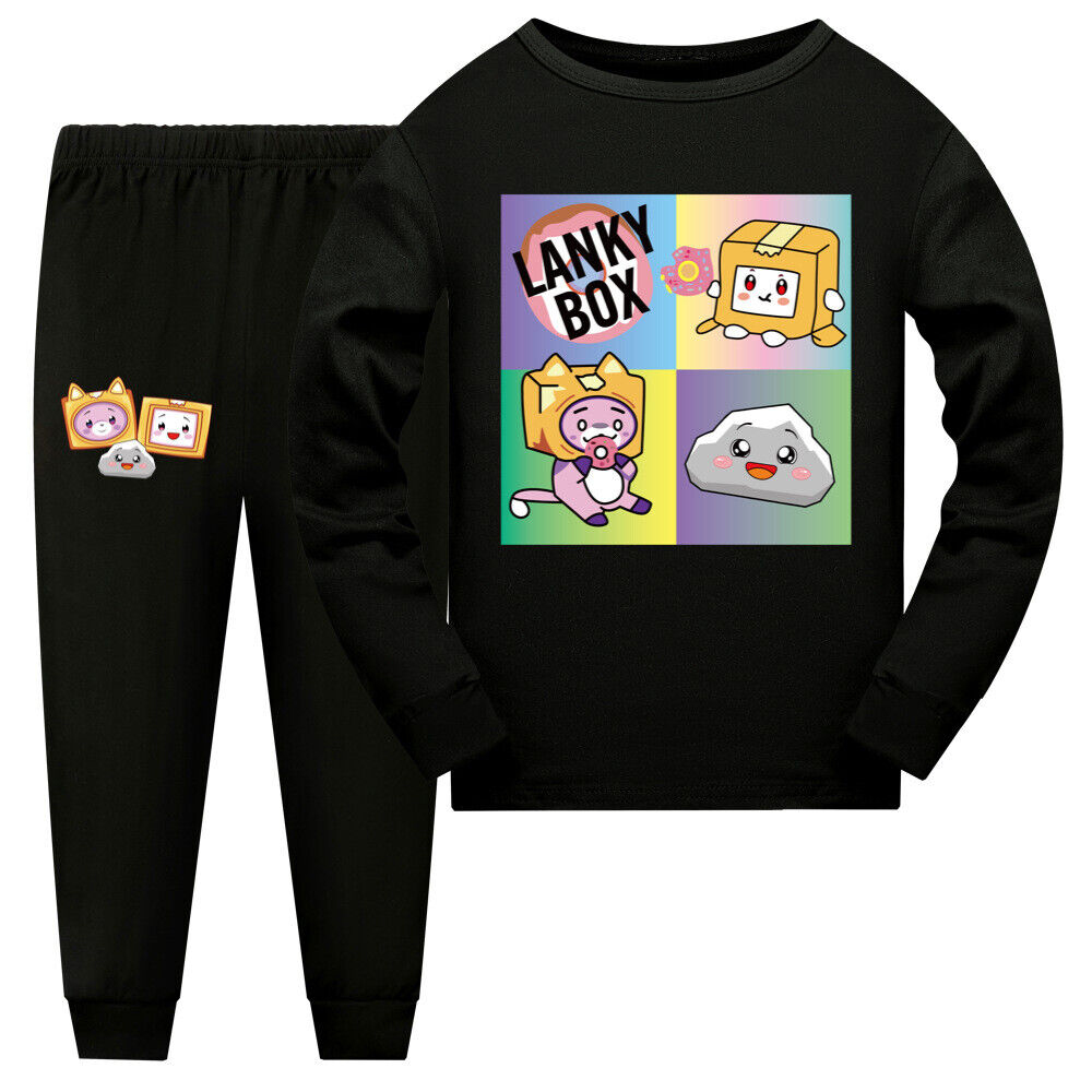 Lankybox Kids Pajamas Set Outfits Boys Girls Long Sleeve Pullover Pants Nightwear  Sleepwear Pjs Loungewear | Fruugo AE
