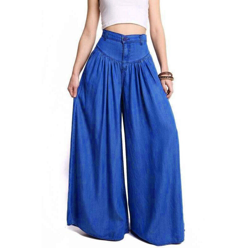 Women's Wide Leg Jeans Baggy Pants High Waisted Mom Pants with Pockets ...