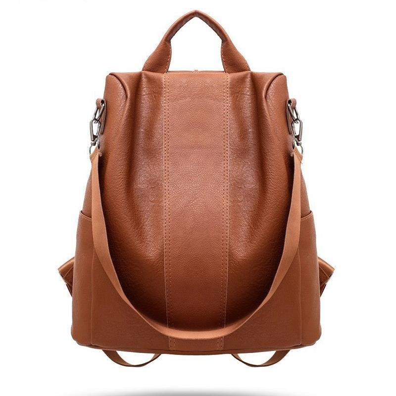 Ladies Retro Rucksack Anti-theft Shoulder Bag Women PU Leather Backpack Handbag