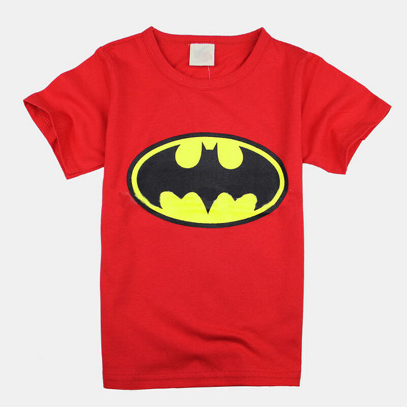 Batman Jungen T-Shirt Kinder Kurzarmshirt Oberteil Tops Sommershirt Kleidung~