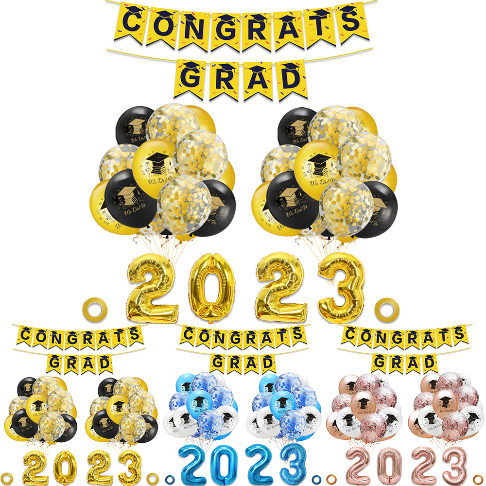 Decorazioni Laurea 2025 HOWAF - Palloncini Rossi E Striscione Congratulazioni - Foto 5