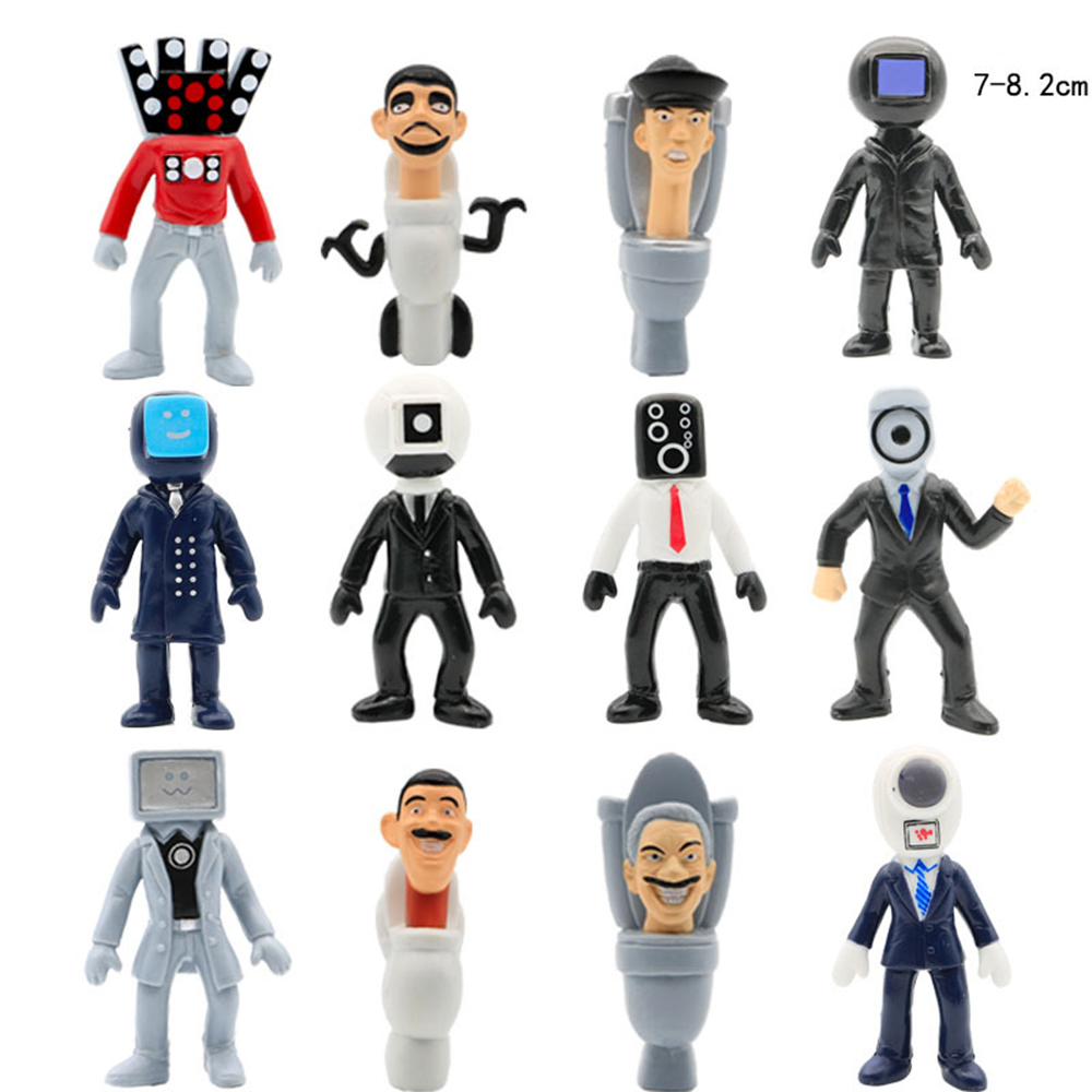 GUUIESMU Cameraman Skibidi Toilet Action Figure,Skibidi Toilet Action  Figure,Skibidi Toilet Giocattoli Action Figure,Collezione Action Figure In  Pvc Decorazione Per Feste (12pcs) : : Giochi e giocattoli