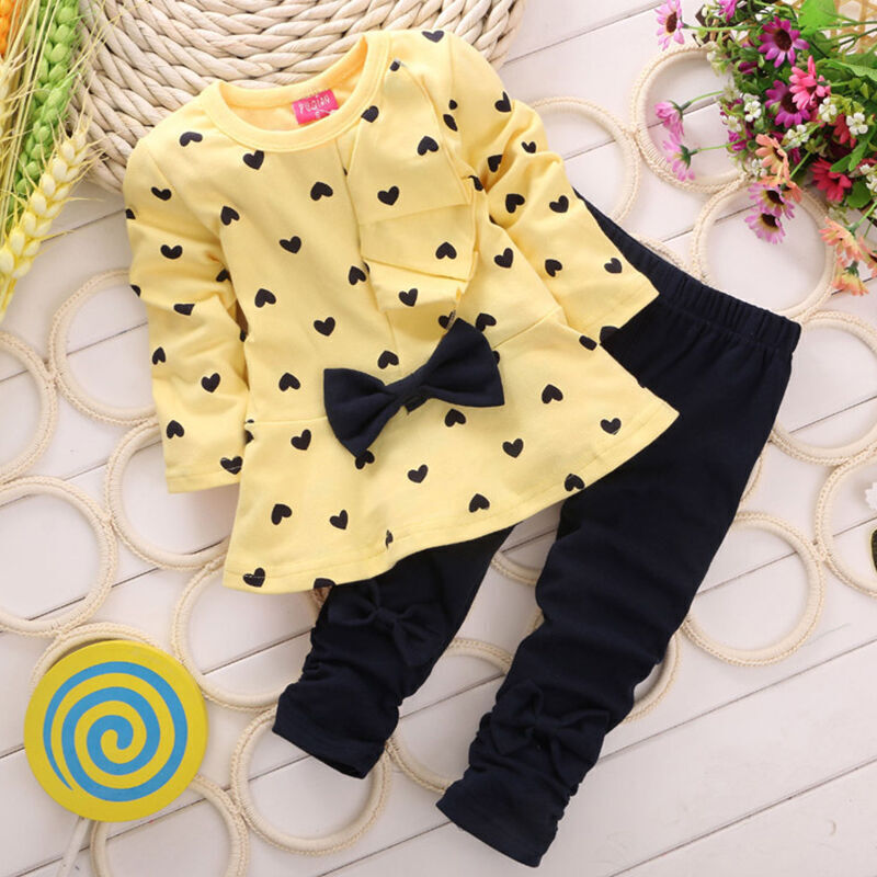 Girls Bow Top & Joggers Set