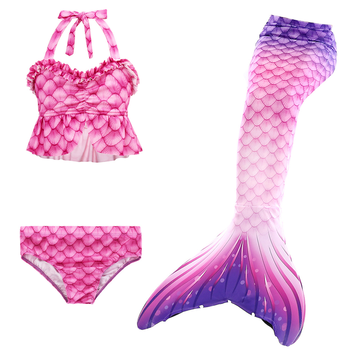 Kids Girls Mermaid Tail Set Cosplay Costume Swimsuit Swimwear Beachwear Summer.. - Picture 16 of 16