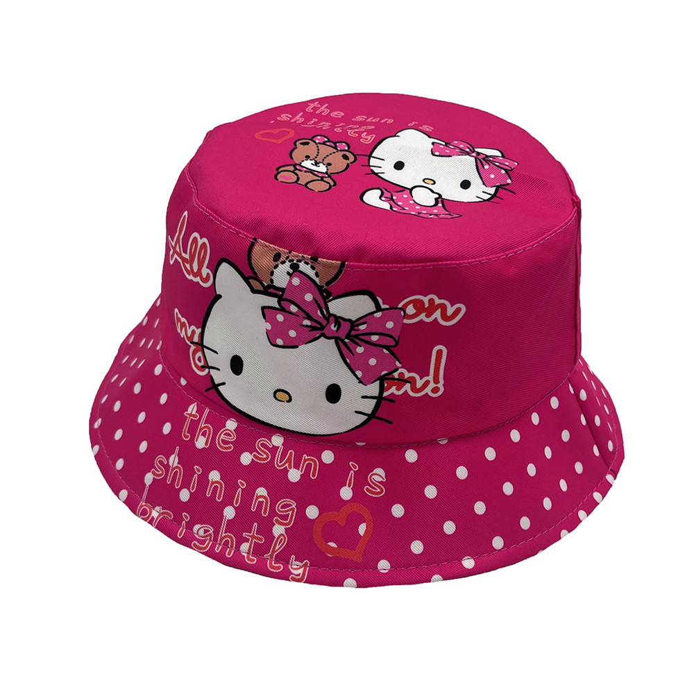 Cartoon Print Fisherman Fishing Bucket Hat Kids Boys Girls Summer Sun Cap