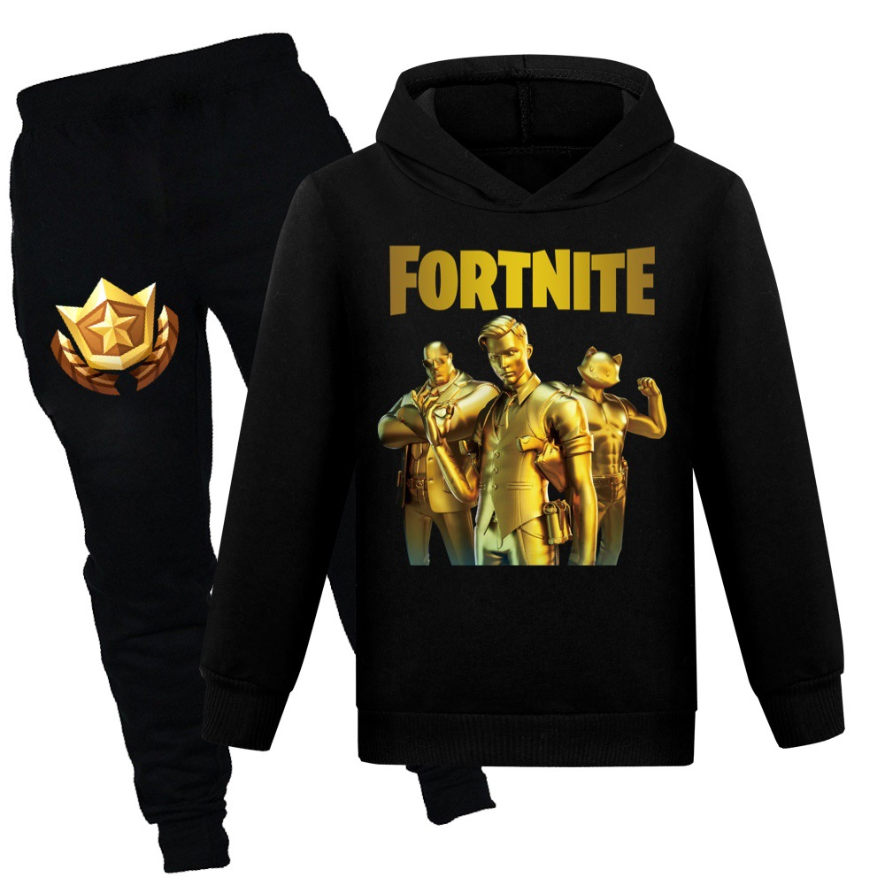 Fortnite Kids Hooded Sweatshirt Hoodie + Long Pants Tracksuit 2Pcs/Set Outfits - Picture 8 of 10