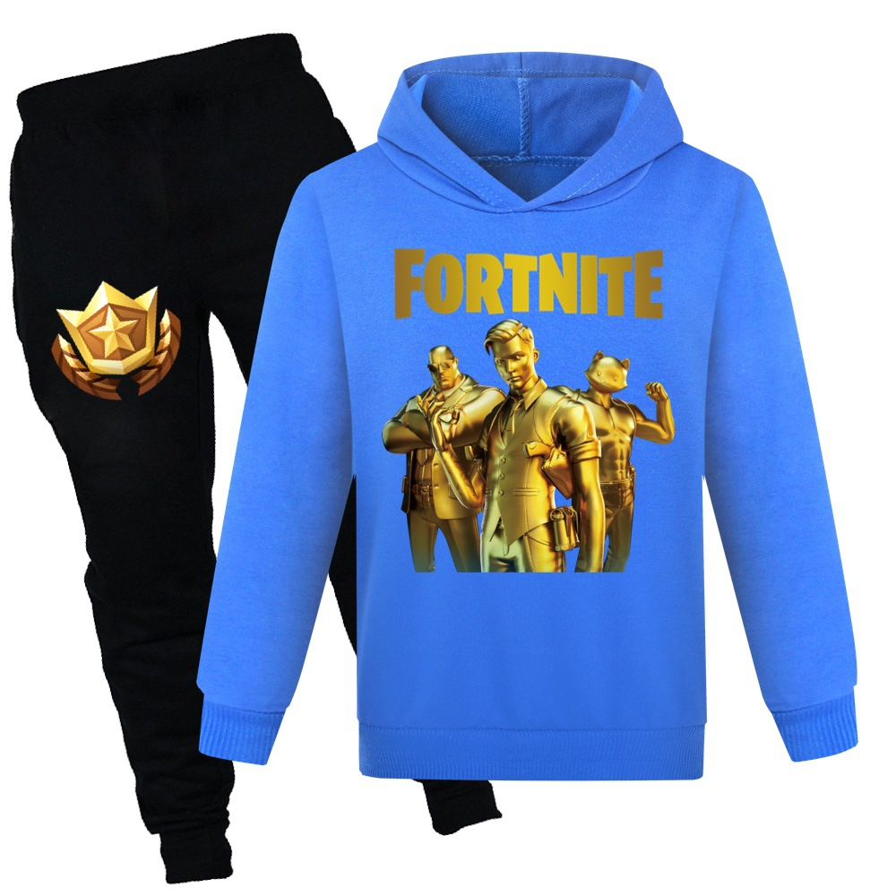 Fortnite Kids Hooded Sweatshirt Hoodie + Long Pants Tracksuit 2Pcs/Set Outfits - Picture 10 of 10