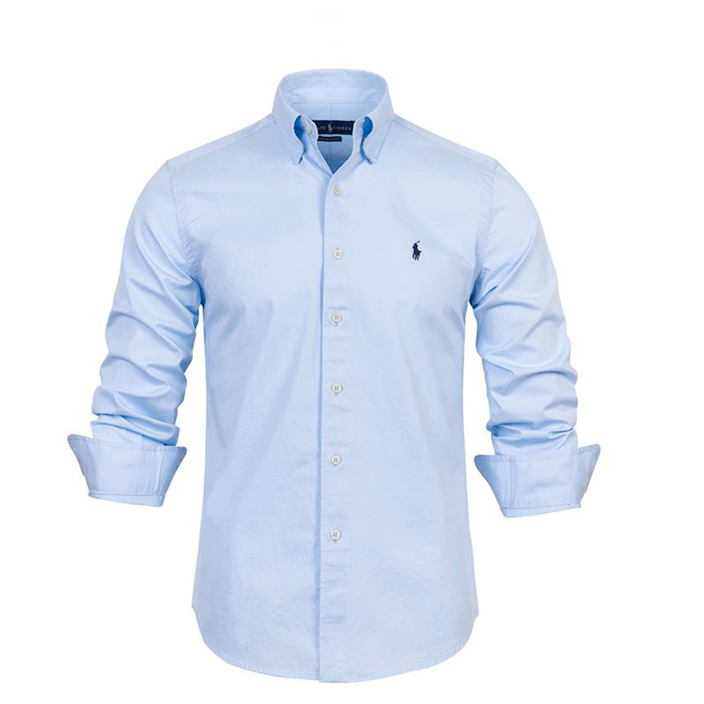 Men Smart Dress Shirt Long Sleeve Solid/Striped Easy Care Business Work Shirts