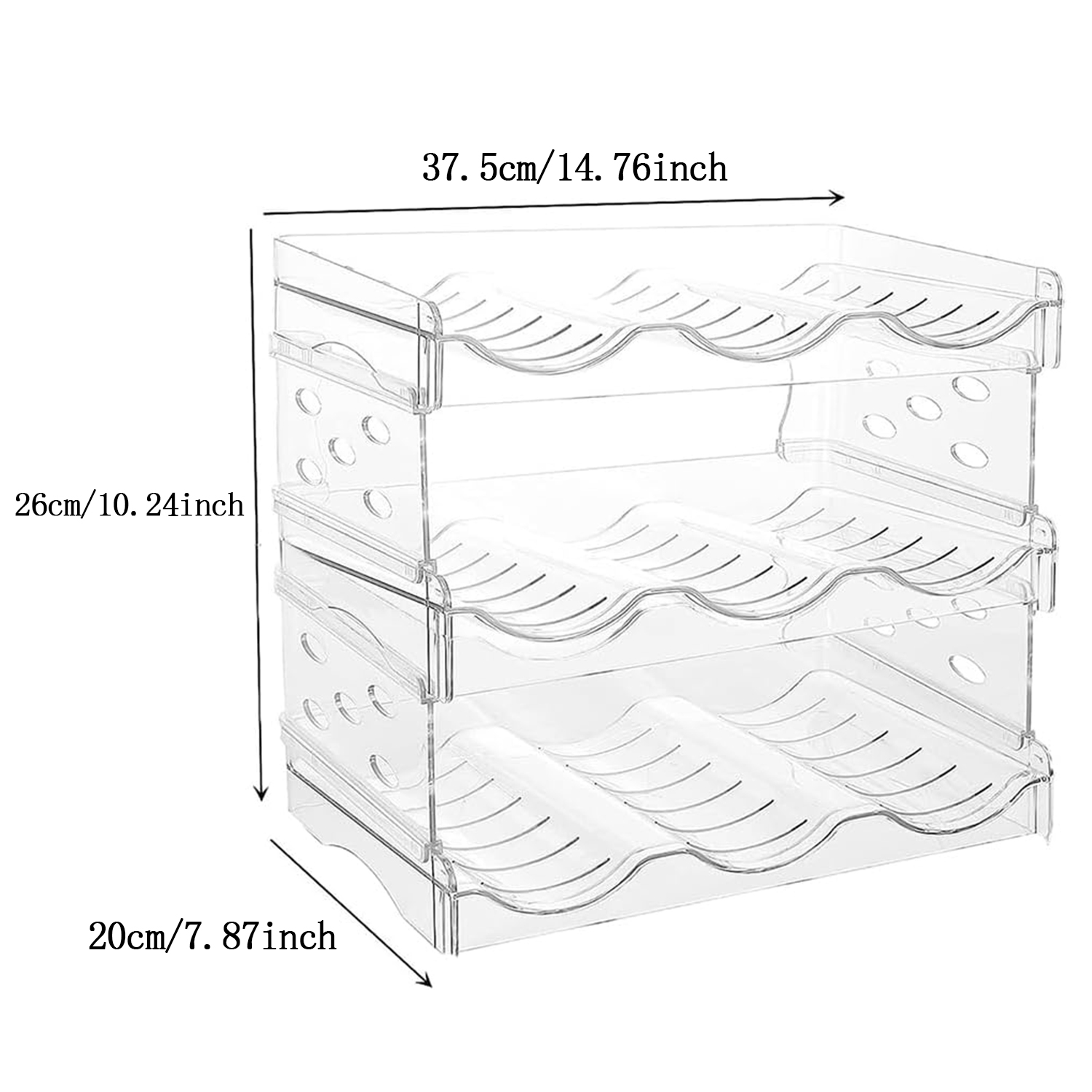 Plastic Stackable Water Bottle Organizer For Cabinet Freezer Wine Storage Rack - Picture 14 of 15