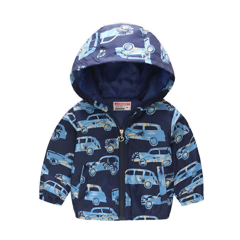 Toddlers Kids Unisex Hooded Raincoat Coat Jacket Floral Outerwear Windproof