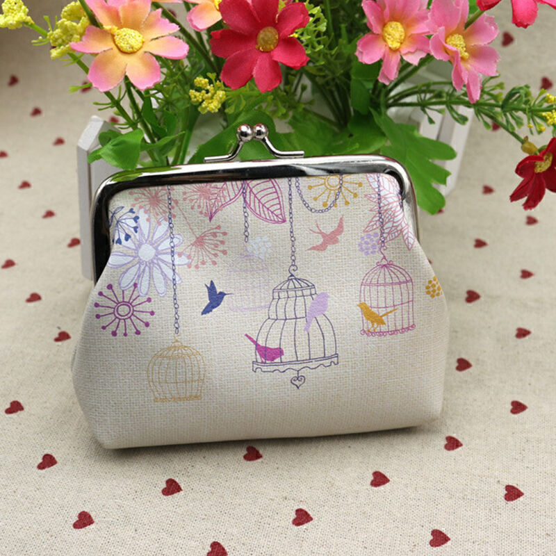 Women Retro Key Card Holder Pouch Handbag Change Coin Purse Small Clutch Wallet