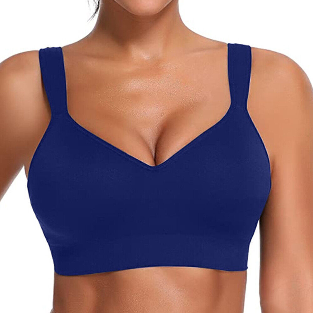 ъFull Cup Sports Bra High Impact Wireless for Ladies Running Gym Fitness New