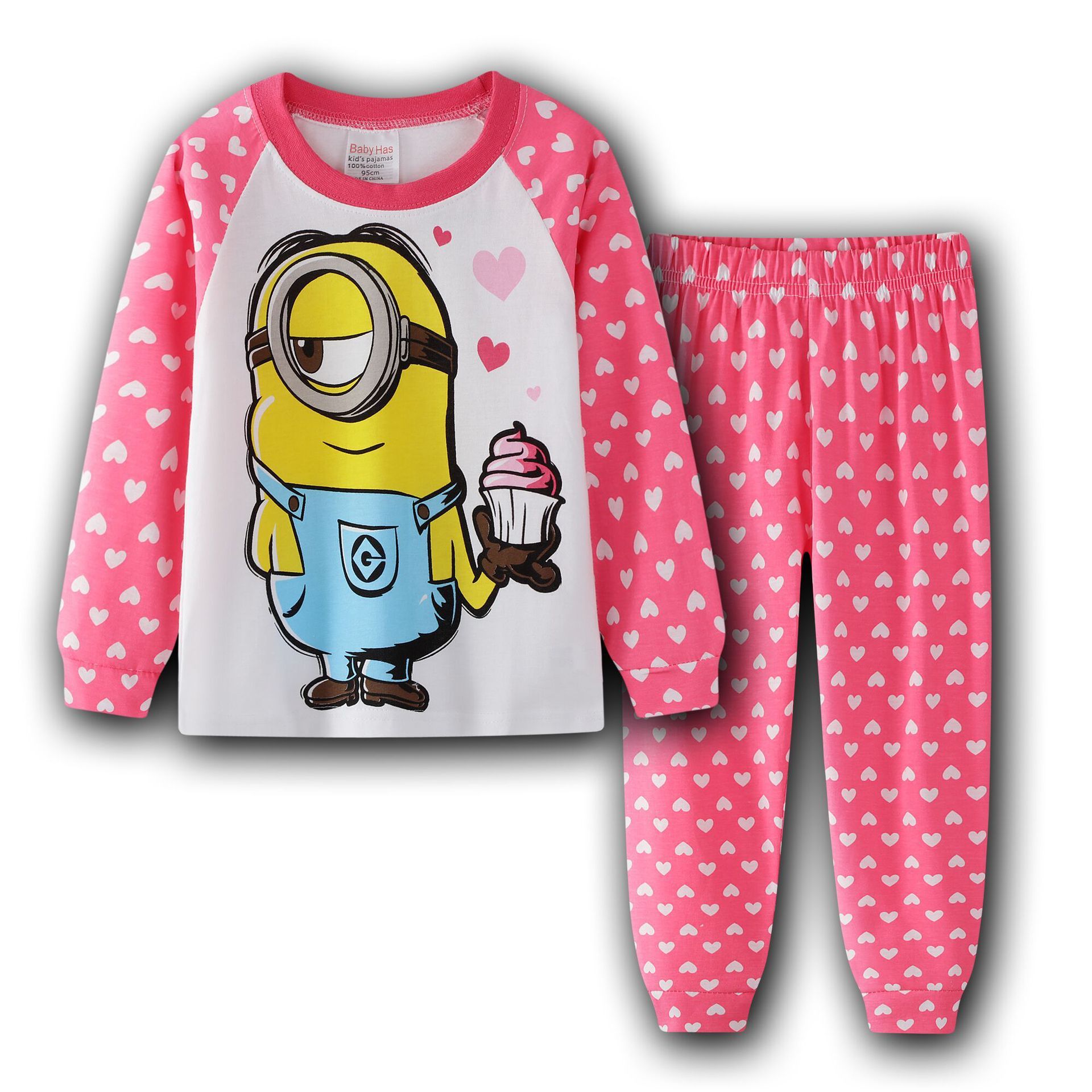 Pigiama pigiama pigiama pigiama da notte per bambini simpatico motivo Minions manica lunga, - Foto 19 di 20
