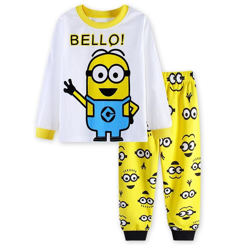 Pigiama pigiama pigiama pigiama da notte per bambini simpatico motivo Minions manica lunga, - Foto 12 di 20