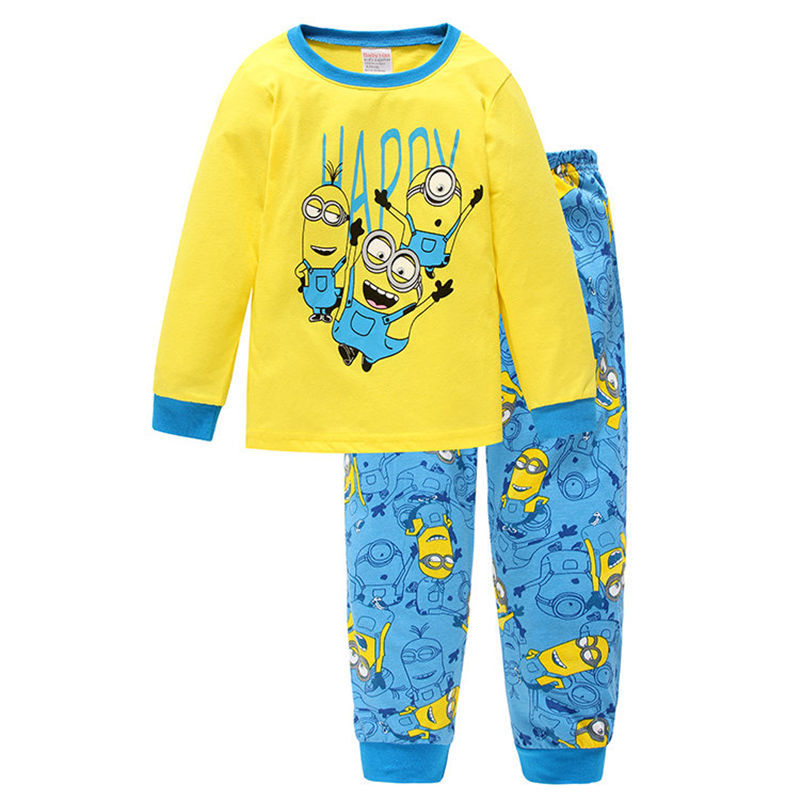 Pigiama pigiama pigiama pigiama da notte per bambini simpatico motivo Minions manica lunga, - Foto 17 di 20