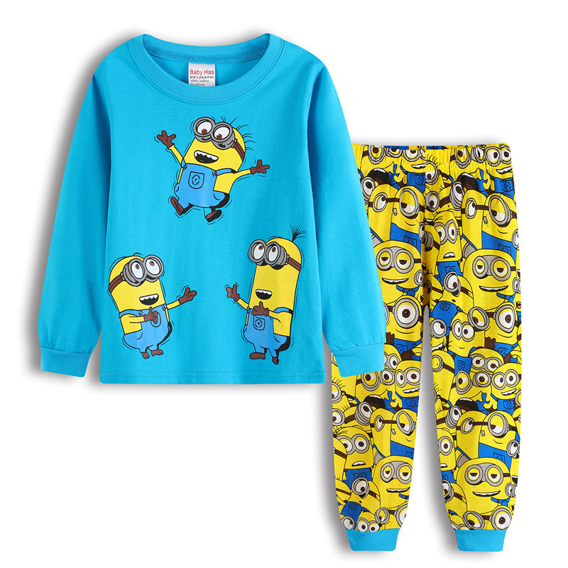 Pigiama pigiama pigiama pigiama da notte per bambini simpatico motivo Minions manica lunga, - Foto 20 di 20