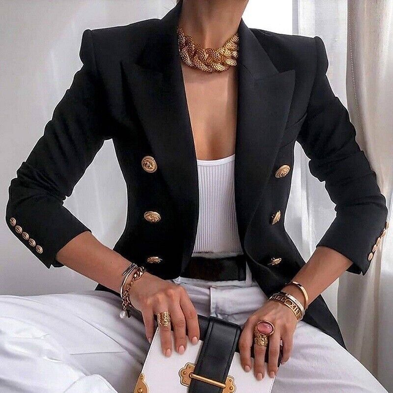 Suit Coat Women Lady Long Sleeve Casual Jacket Business Office Work Blazer Tops▪